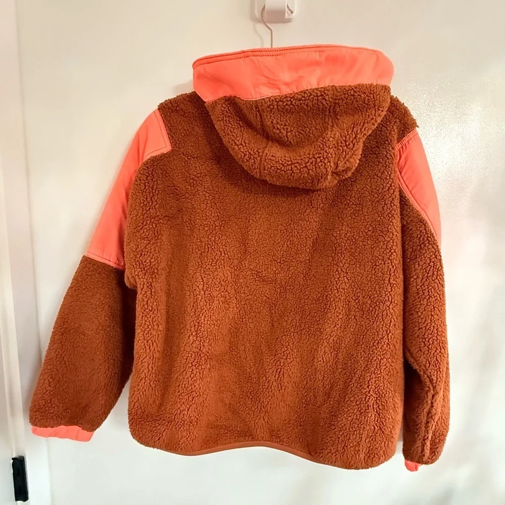 Free People Lead The Pack 3/4 Zip Teddy Pullover Jacket